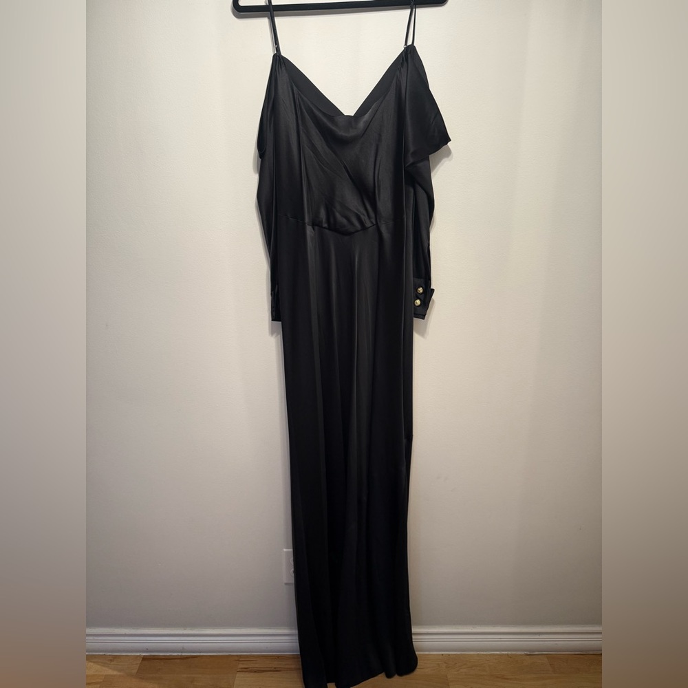 NWT L'AGENCE Melly French Cuff Off Shoulder 100% Silk Dress Maxi Cocktail Dress - Picture 14 of 15